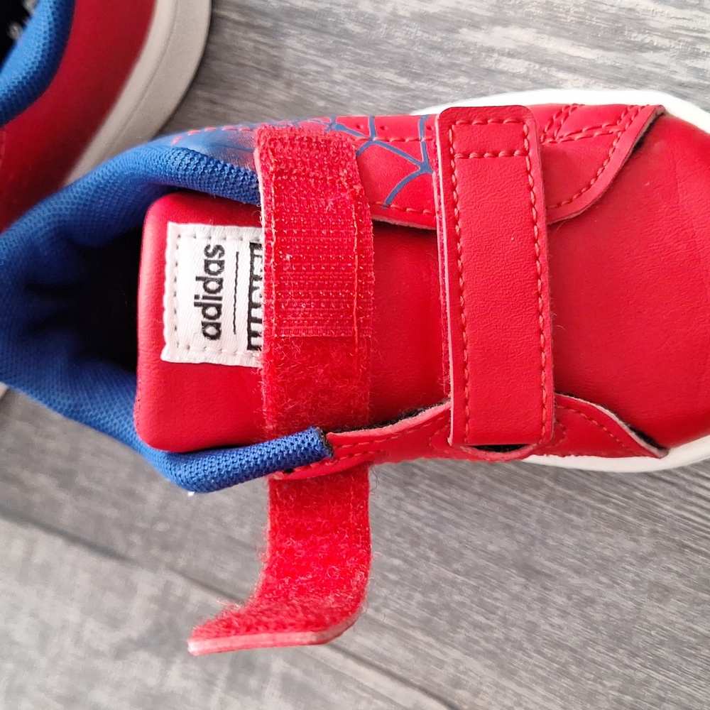 Toddler Adidas Spiderman Velcro Shoes, size 5c, Blue & Red - Picture 8 of 8